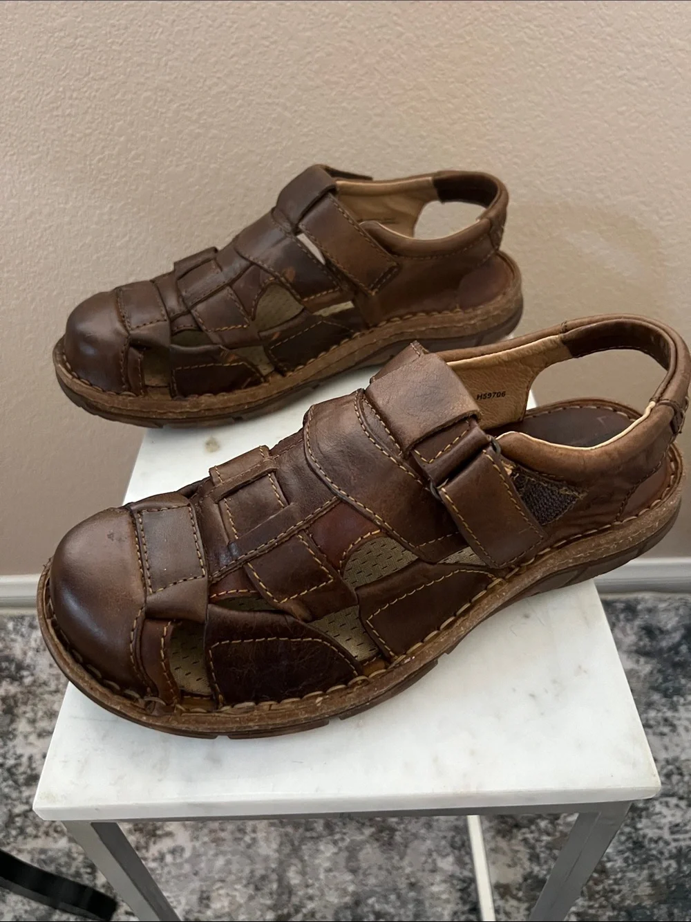 Mens Brown Leather Sandals